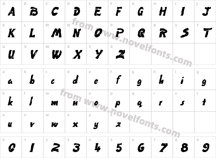 Paint  ItalicCharacter Map