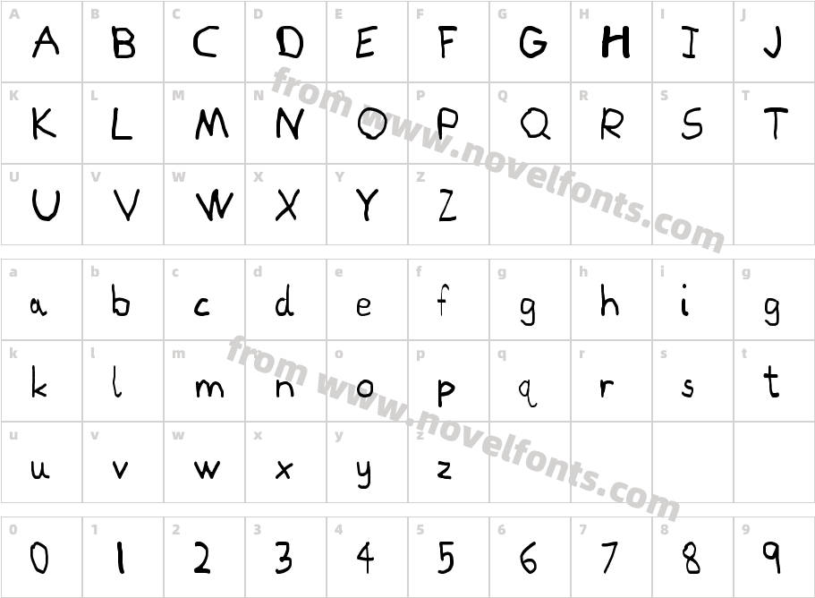 Paint Letters (Light)Character Map