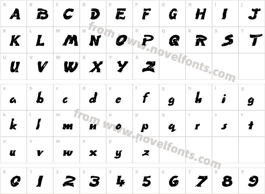 Paint-Extended ItalicCharacter Map