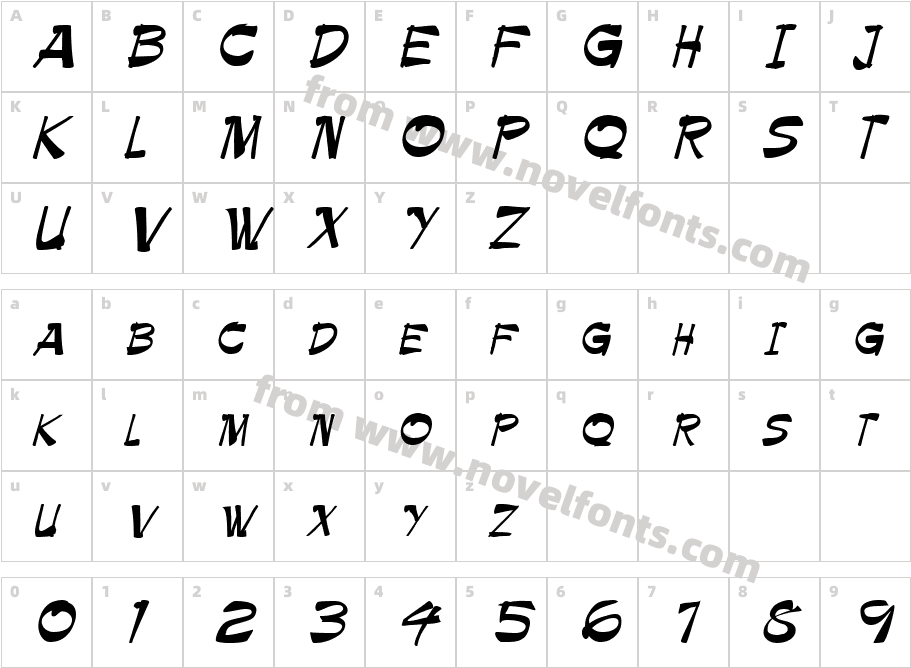 Paintbrush RegularCharacter Map