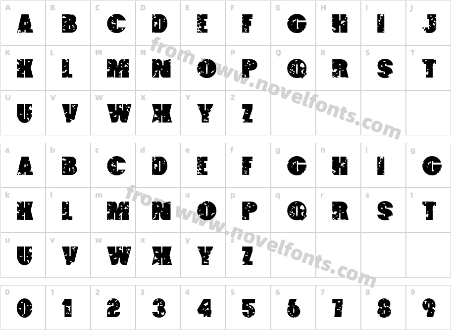 PaintbucketCharacter Map