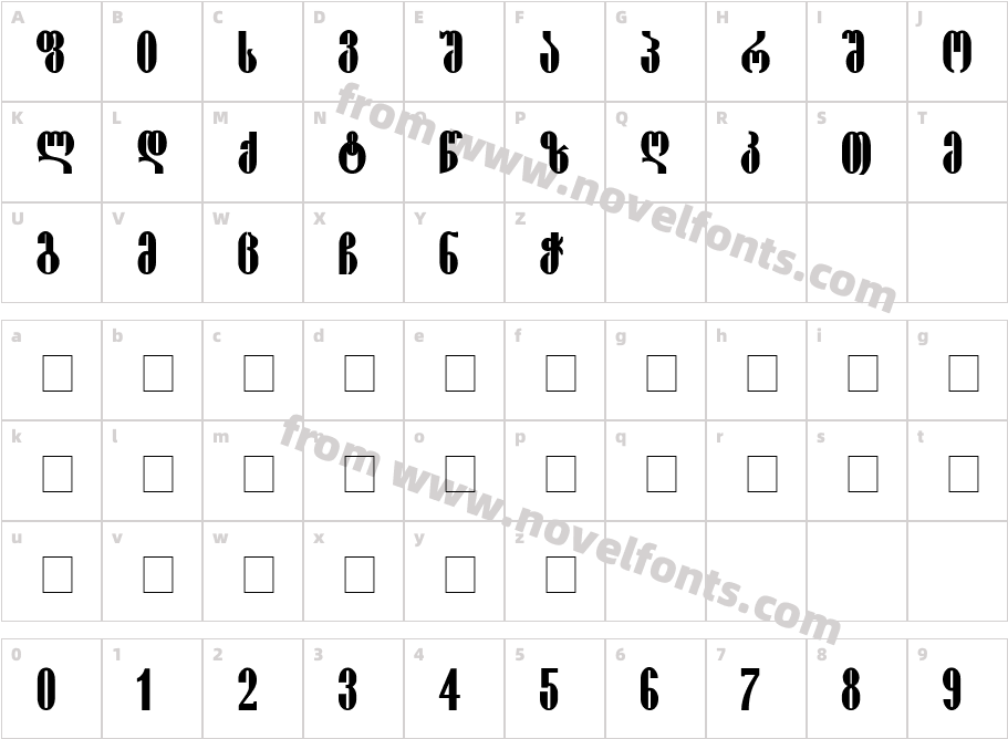 Pakizy-ITV BoldCharacter Map