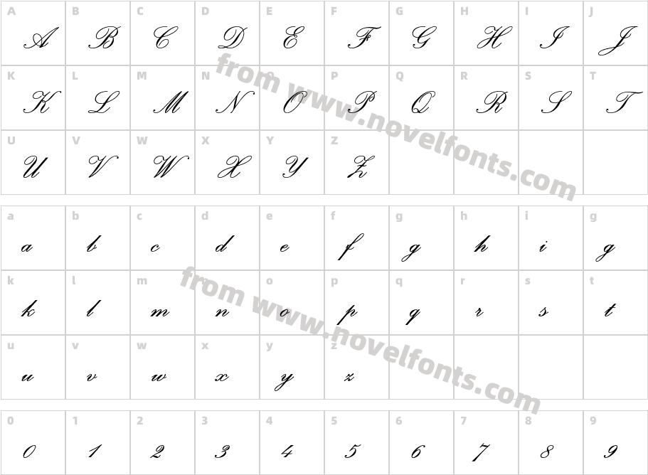 PalaceScriptMT-SemiBoldCharacter Map