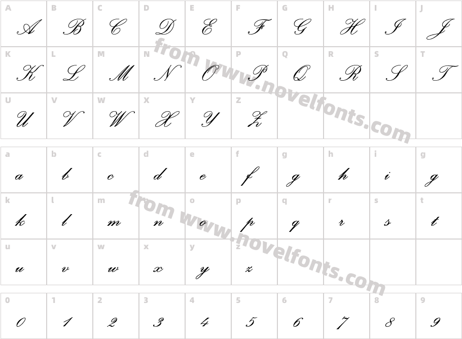 PalaceScriptMTStd-SemiBoldCharacter Map