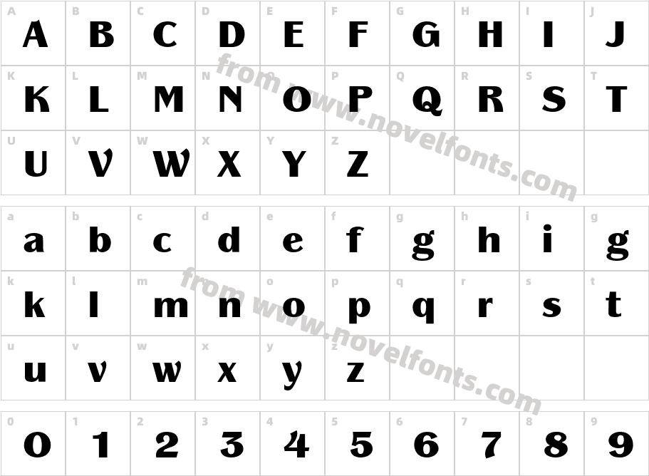 PanacheITCStd-BlackCharacter Map