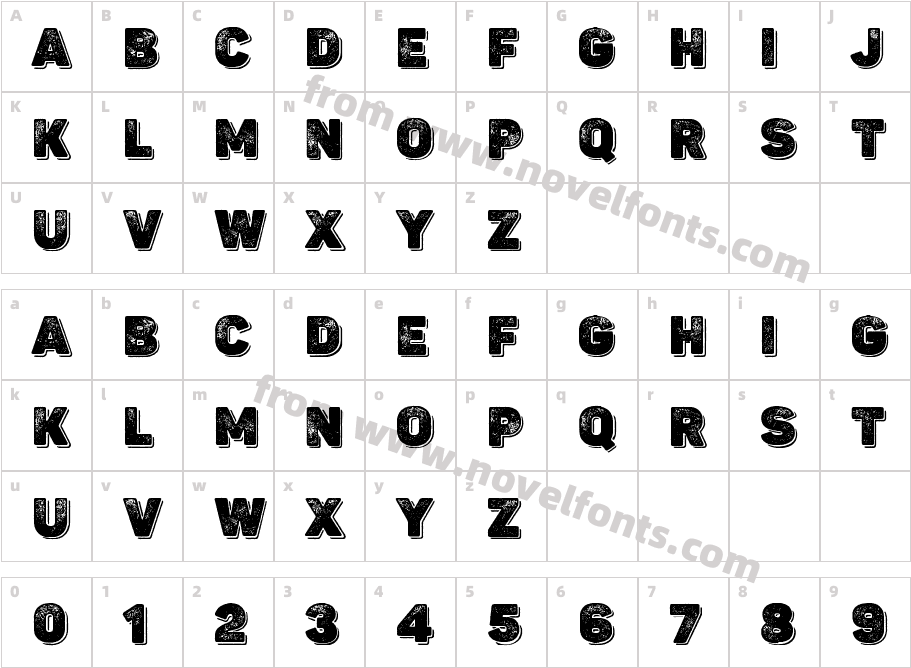 Panton Rust Heavy Grunge ShadowCharacter Map