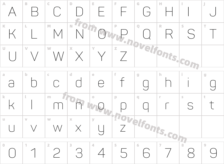 Panton-Trial ExtraLightCharacter Map