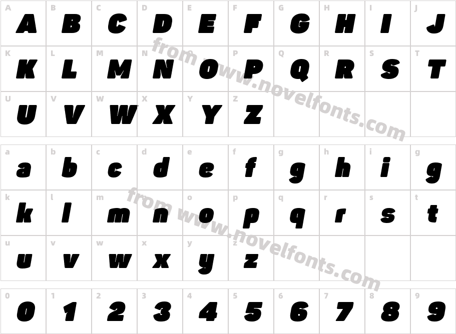 Panton-Trial Fat ItalicCharacter Map