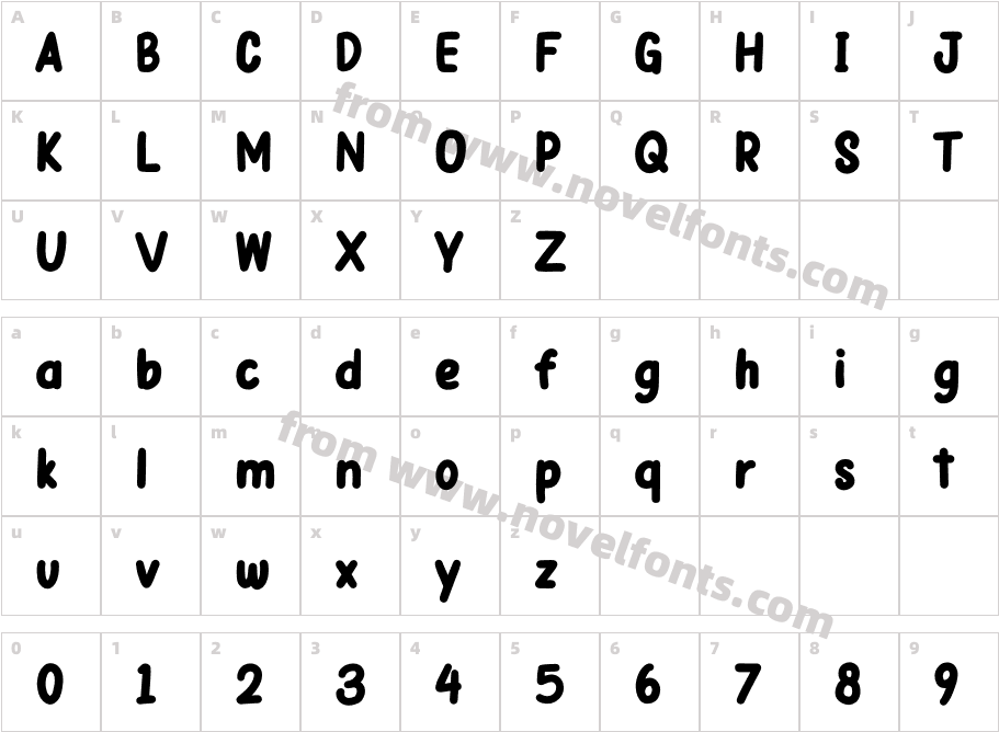 Papernotes BoldCharacter Map