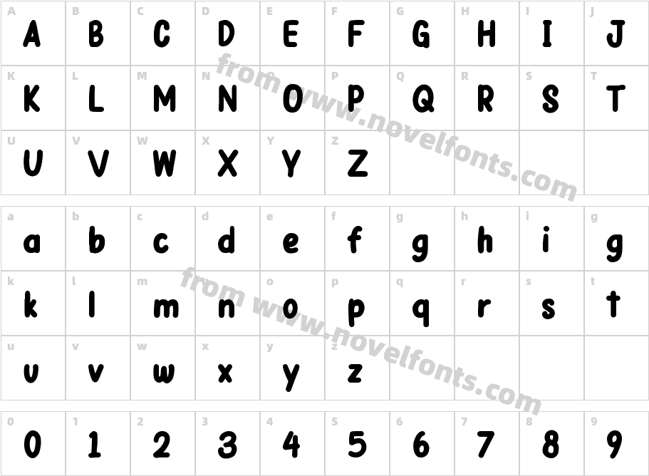 Papernotes BoldCharacter Map