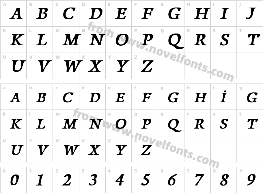 Papillons ItalicCharacter Map