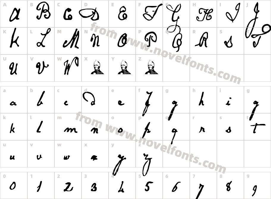 Papineau RegularCharacter Map