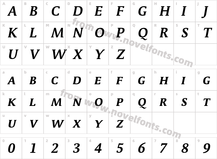 ParableLF-BoldSCItalicCharacter Map