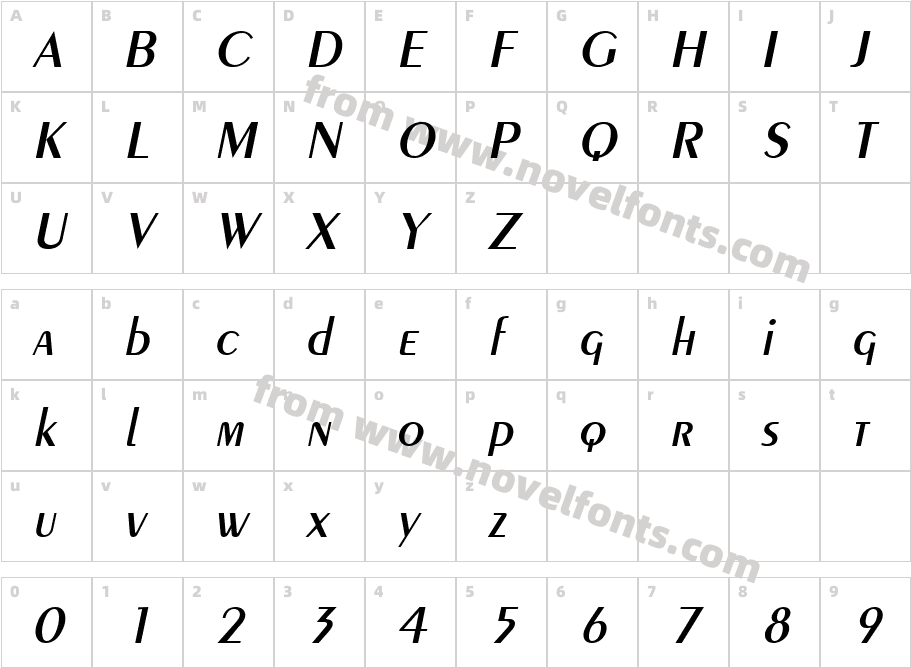 Pare ItalicCharacter Map