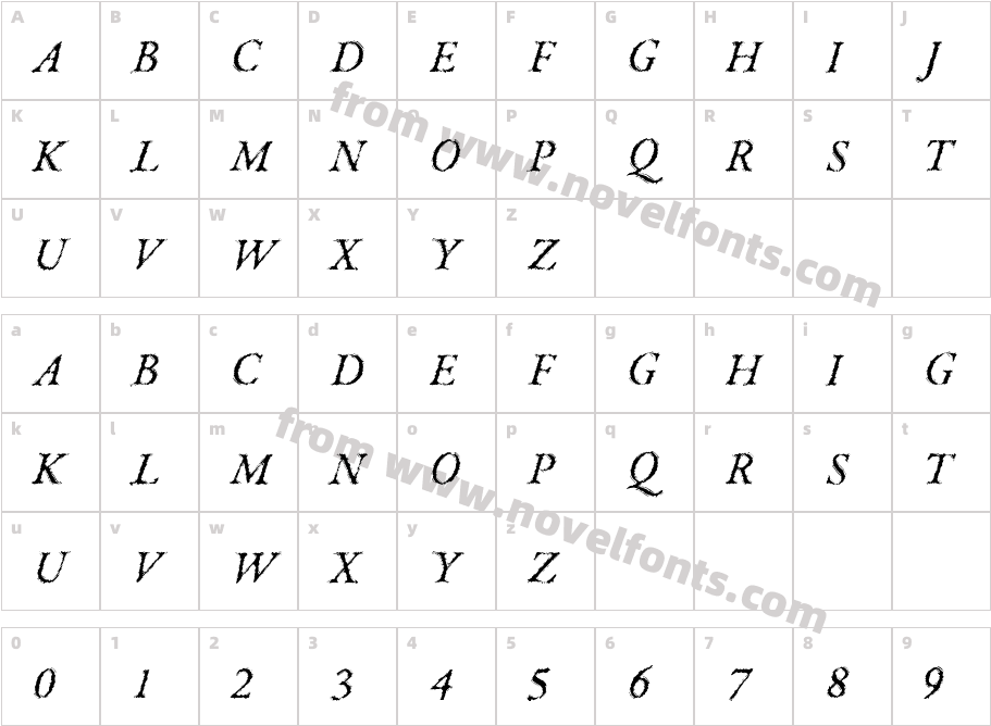 Parkinson RegularCharacter Map