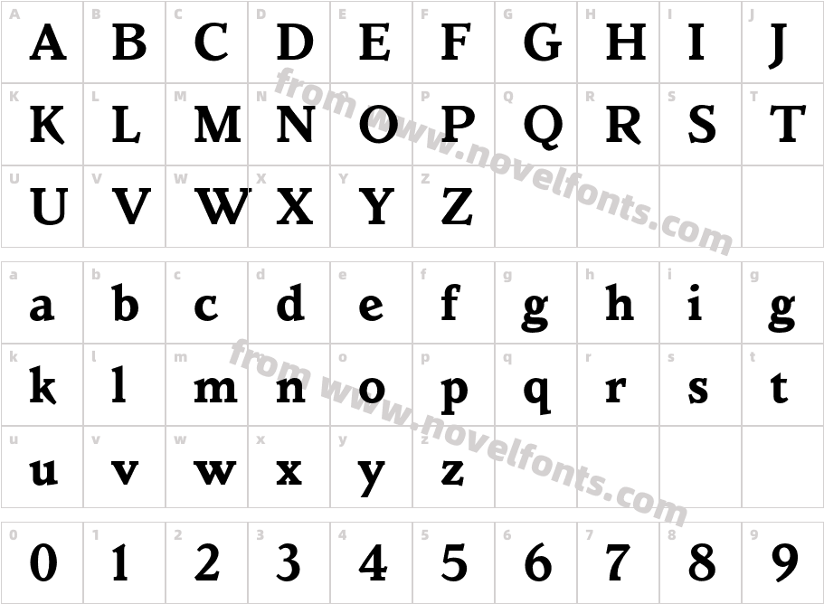 Parkinson-BoldCharacter Map