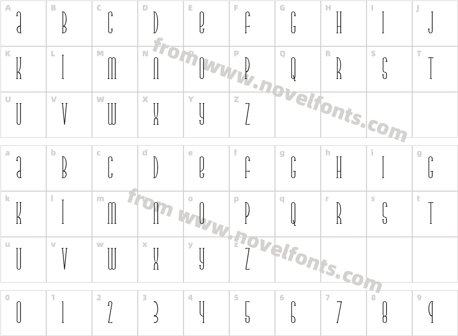 Parkland SerifCharacter Map