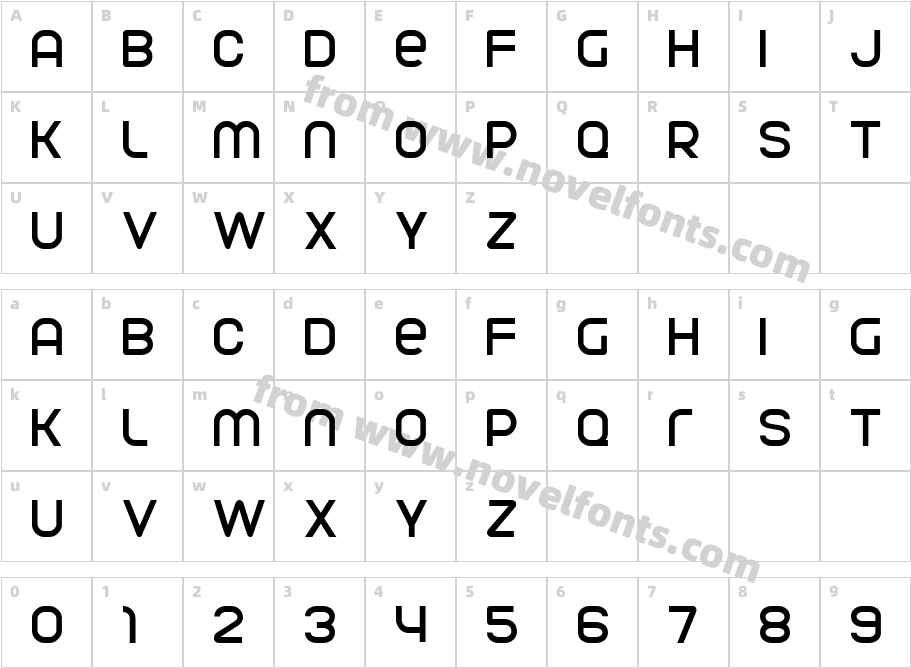 Parvoflavin NormalCharacter Map