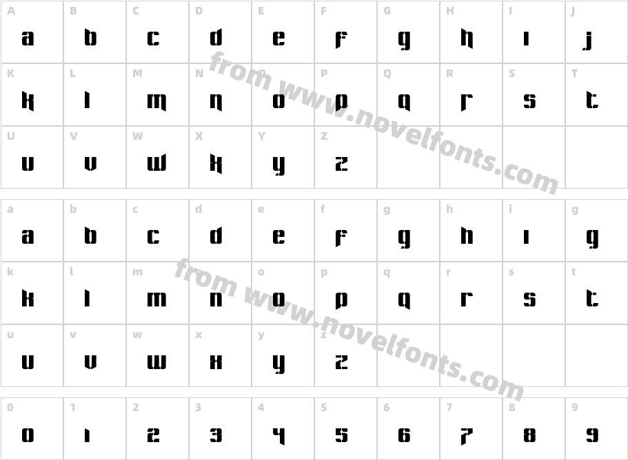 Pastcorps RegularCharacter Map