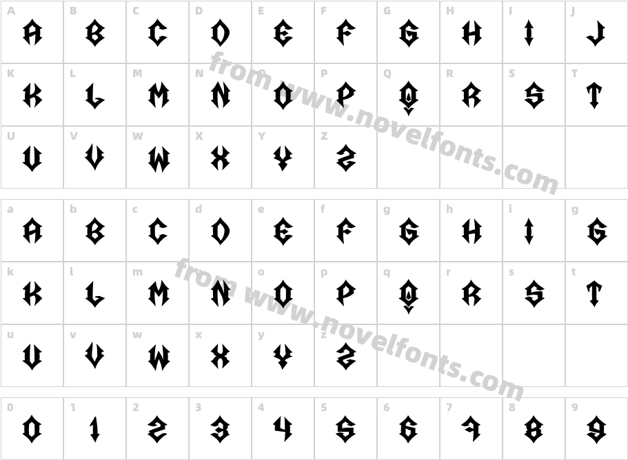 Pastoren RegularCharacter Map