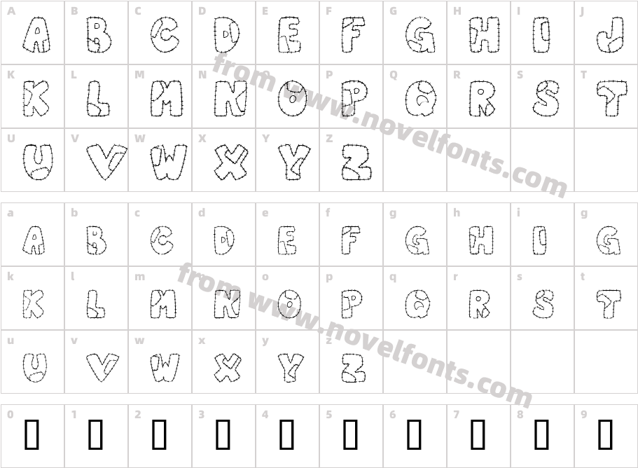 Patchwork LetterCharacter Map