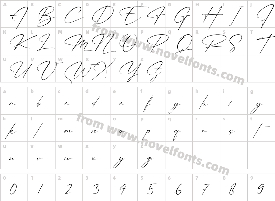 Patricia SignatureCharacter Map