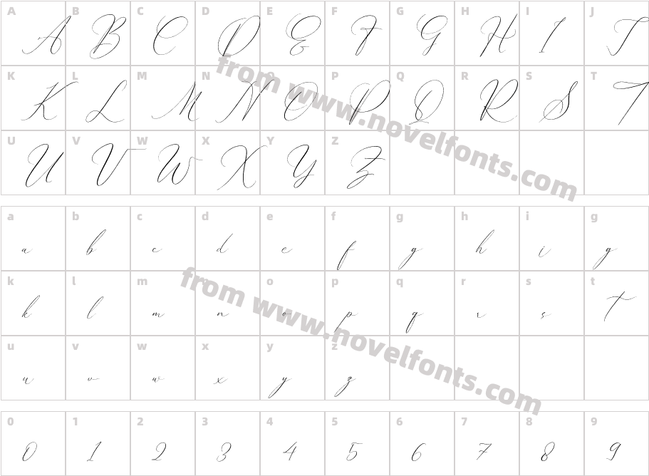 Pattricia Michella ItalicCharacter Map