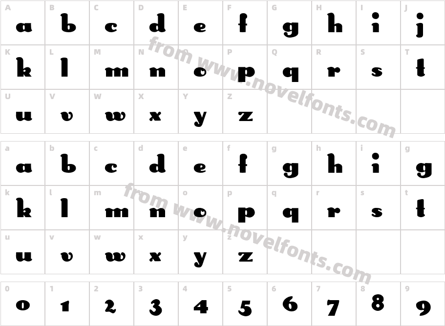 DS Rabbit MediumCharacter Map