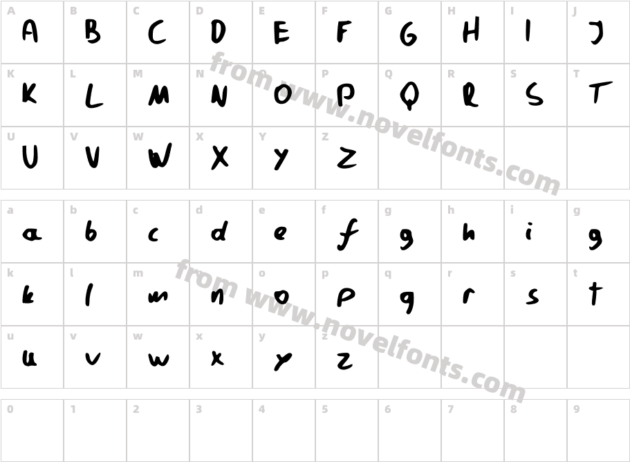 PavfontCharacter Map