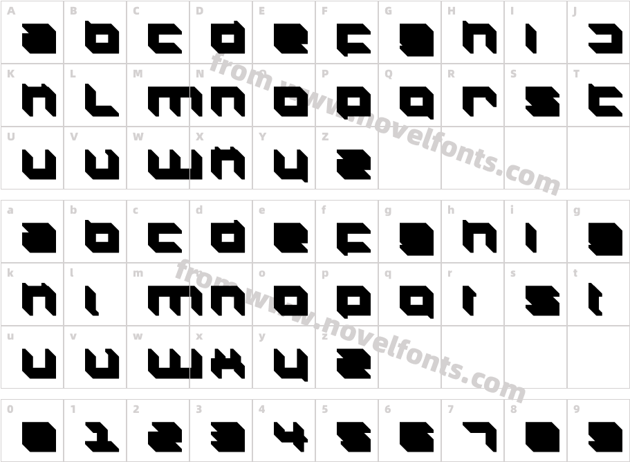 DS SQR553DRCharacter Map