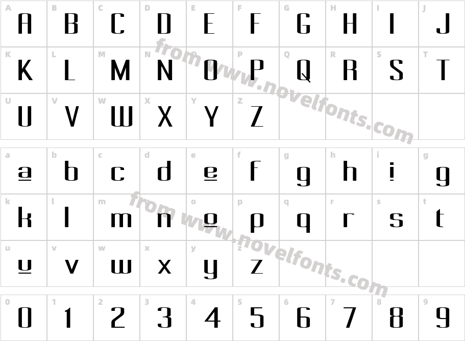 Pecot UpperCharacter Map