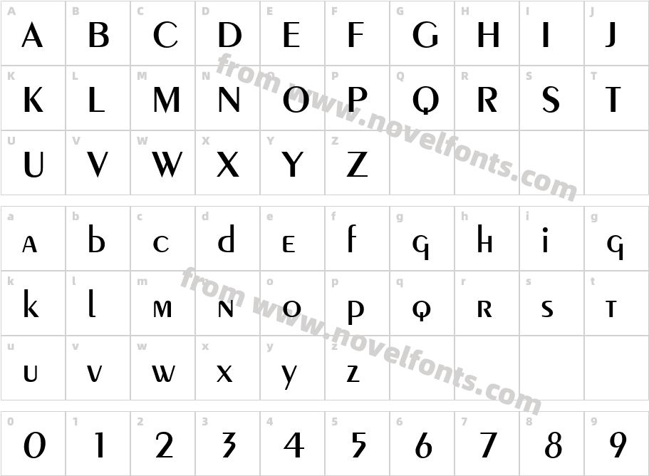 Peignot MediumCharacter Map