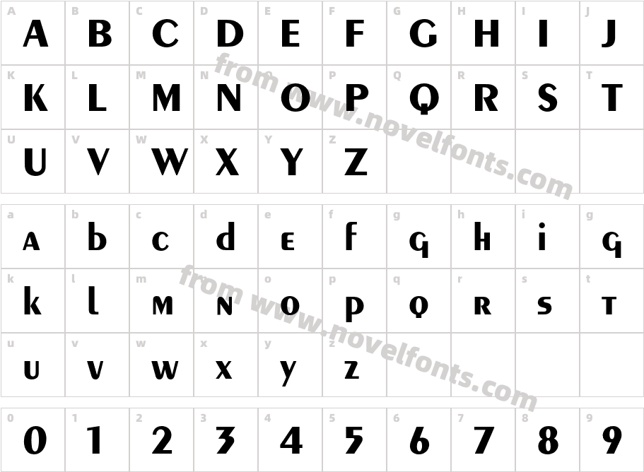 PeignotBQ-BoldCharacter Map