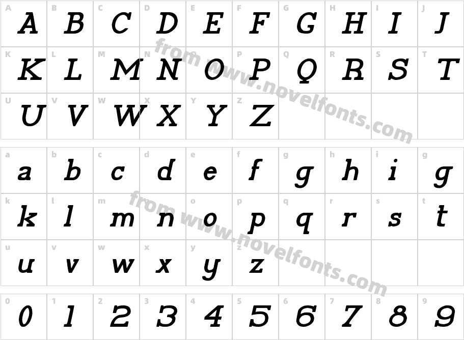 Pelida Italic BoldCharacter Map