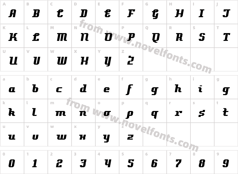 Pellegrini ItalicCharacter Map