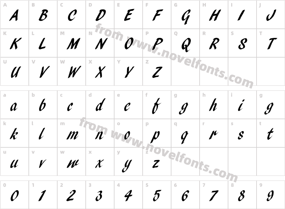 PendryScriptEF-RegularCharacter Map