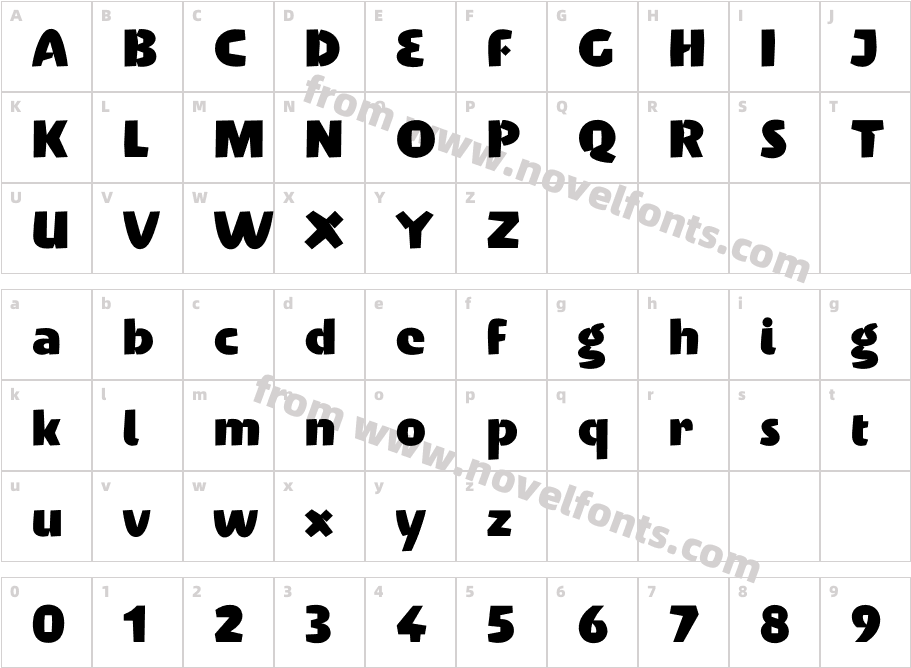 Penguin-BoldCharacter Map