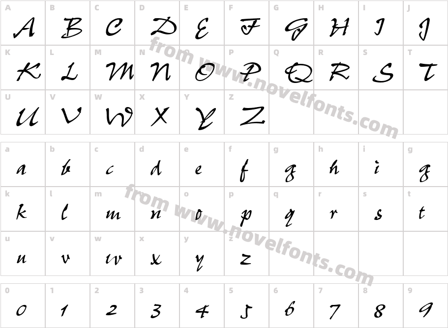 Pepita MTCharacter Map