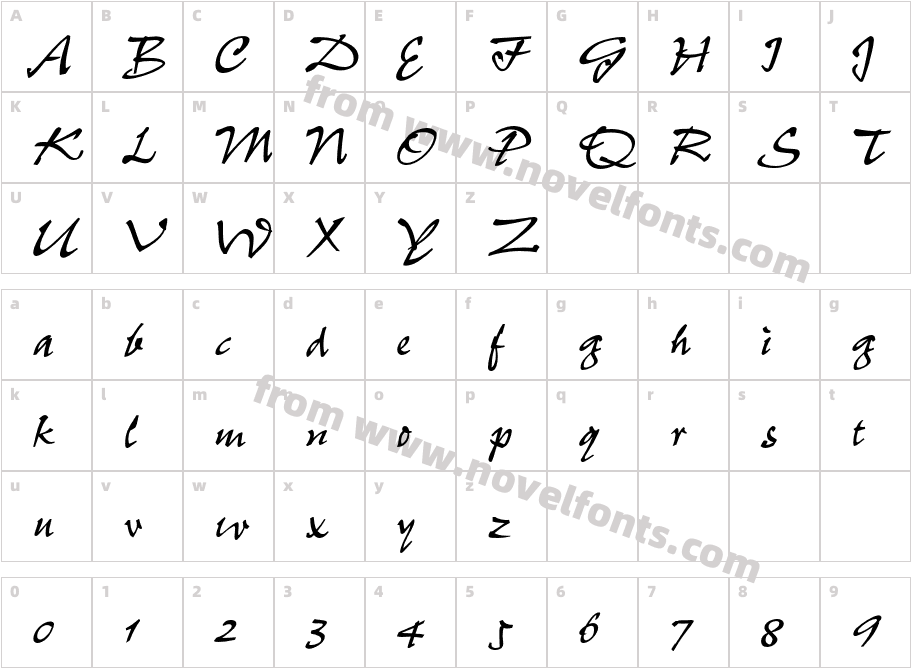 PepitaMTStdCharacter Map