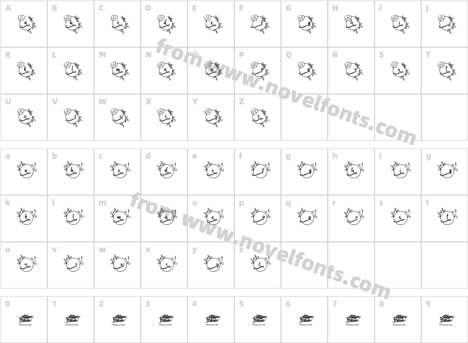 Abilane Flower Monogram RegularCharacter Map