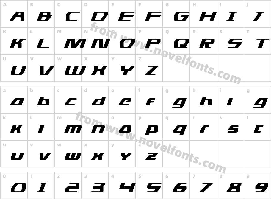 DS man Expanded ItalicCharacter Map