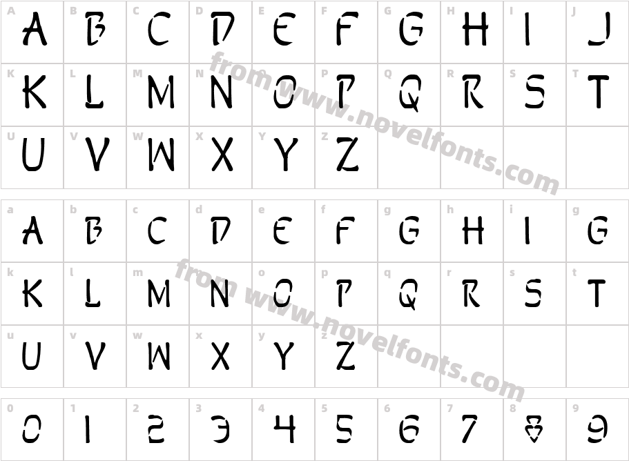 Perdition BoldCharacter Map