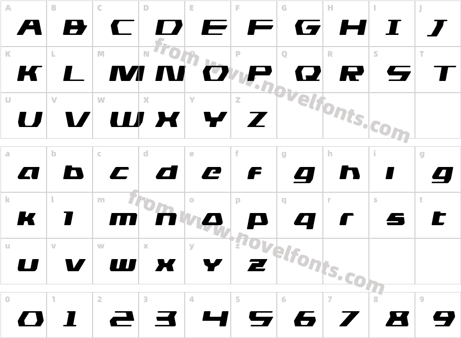 DS man Expanded Semi-ItalicCharacter Map