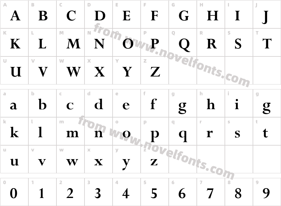 Perpetua MT BoldCharacter Map