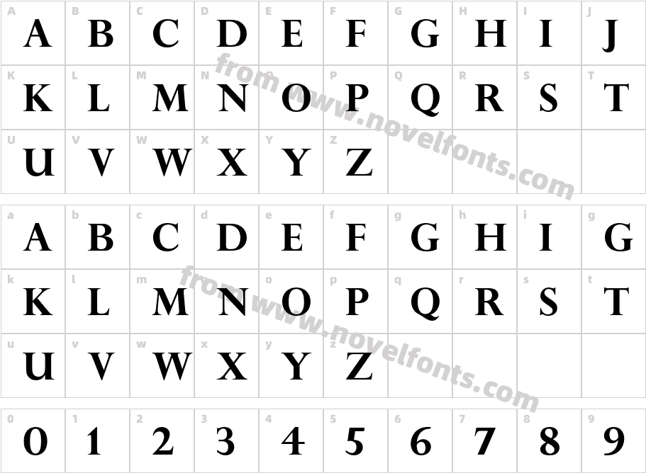 PerpetuaTitlingMTStd-BdCharacter Map