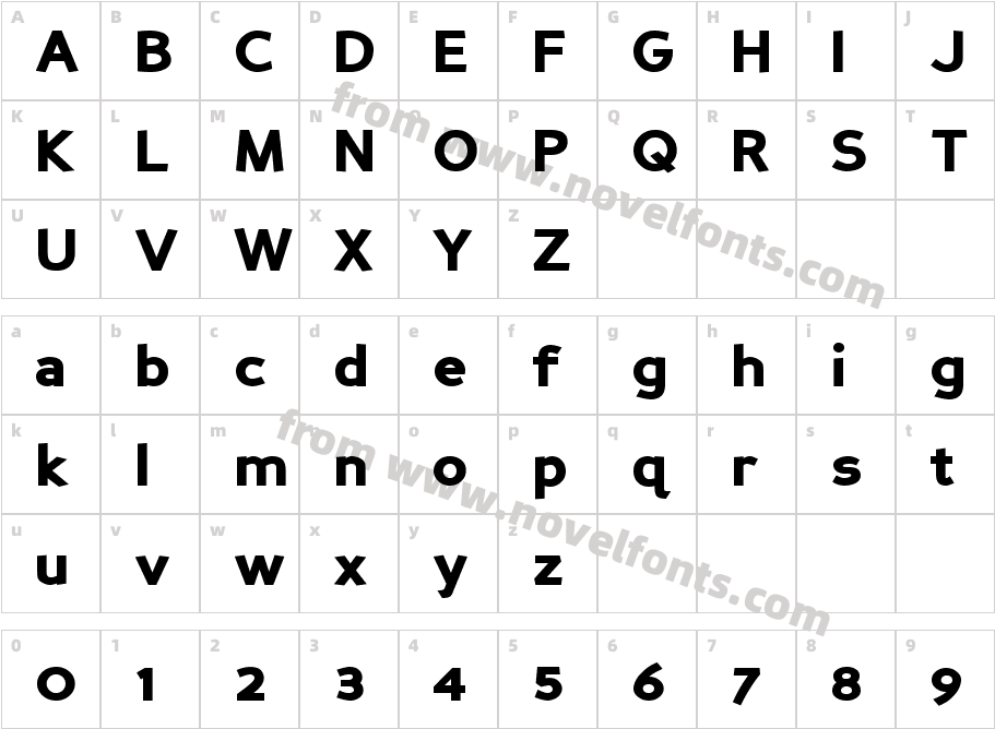 Perspective Sans BlackCharacter Map