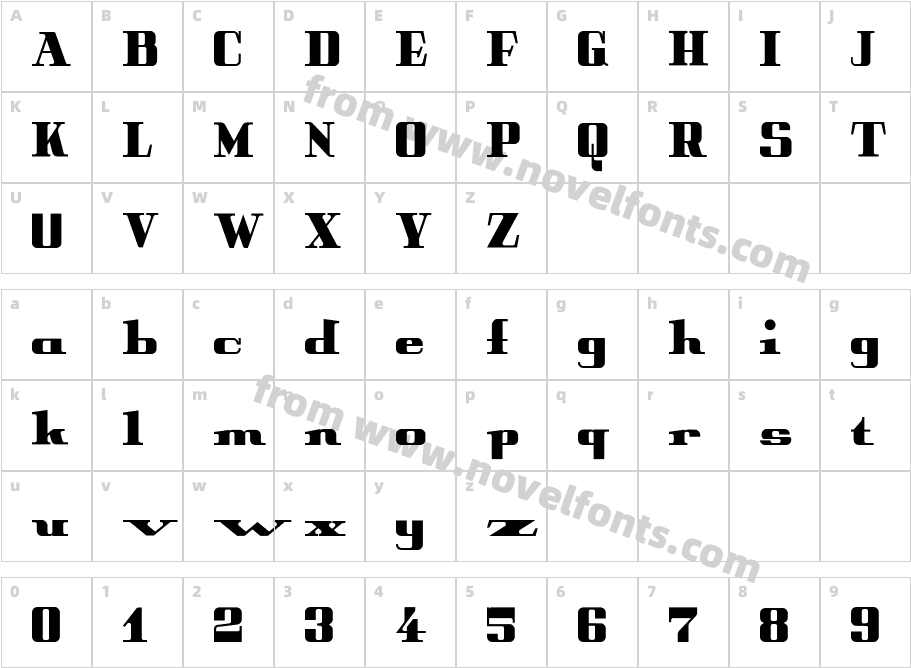 Peter Obscure BoldCharacter Map