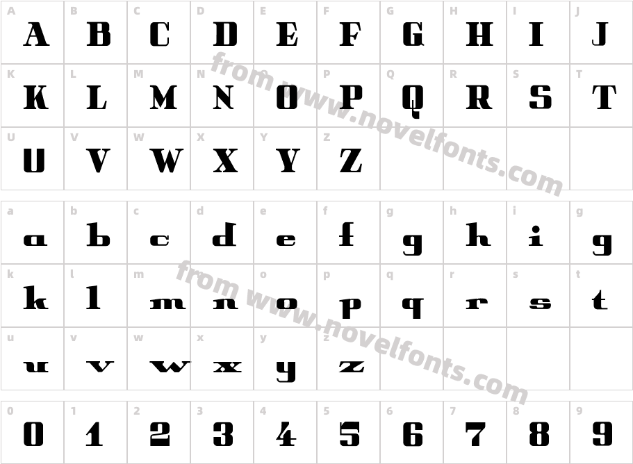 PeterObscure-BoldCharacter Map