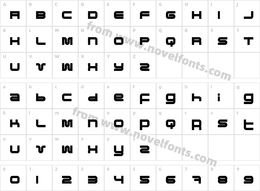 Pfuk BoldCharacter Map