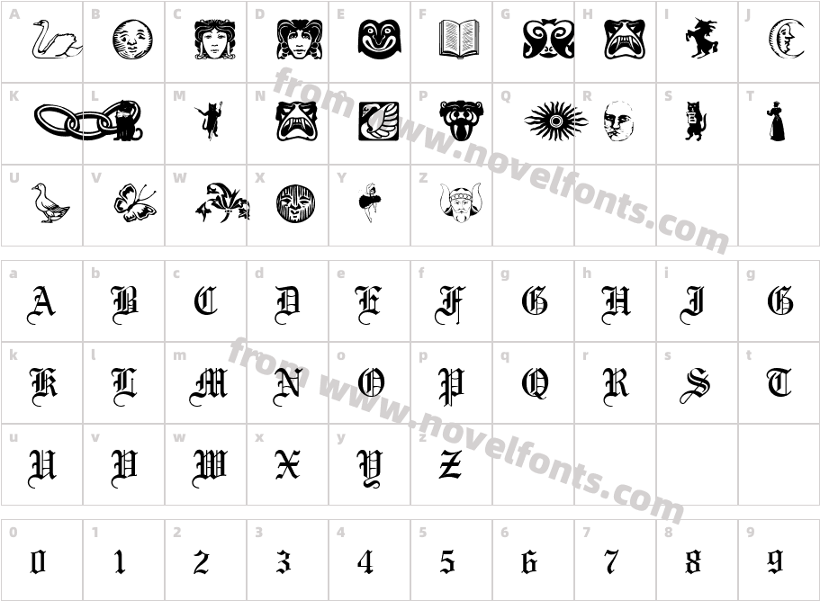 Phantasy Dingbats regularCharacter Map